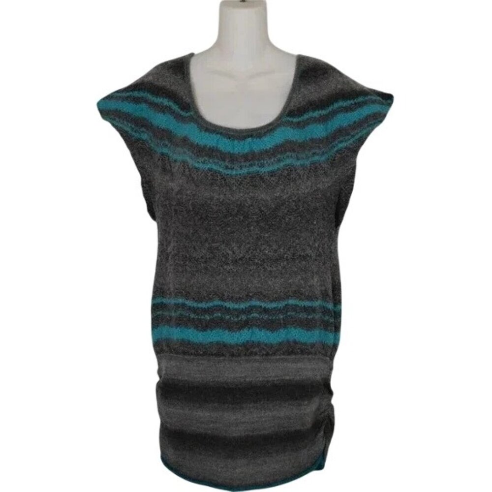 Free People Gray Stripe Wool Mohair Tunic Mini Dress